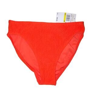 Michael Kors Women's Textured High-Leg Bikini Bottoms sangria Medium